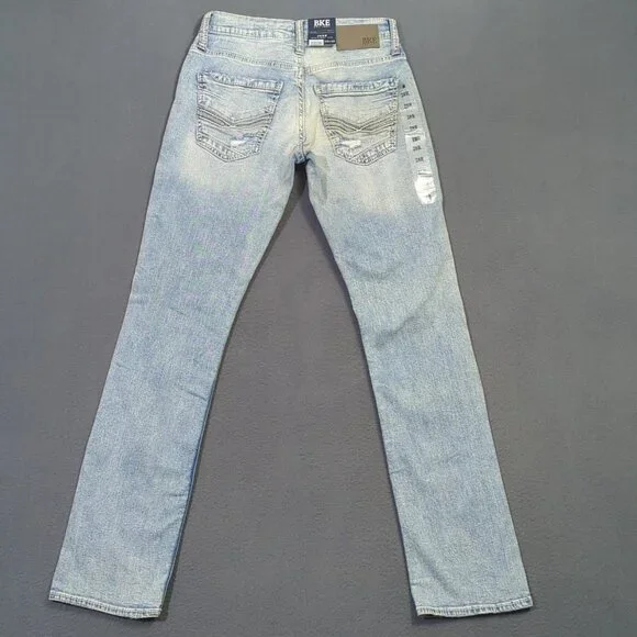 BKE Jeans Men's 28x32 Blue Jake Straight Leg Distressed Denim NWT